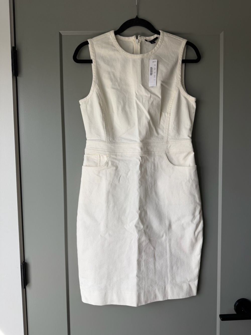 J. Crew Cream Sleeveless Sheath Dress